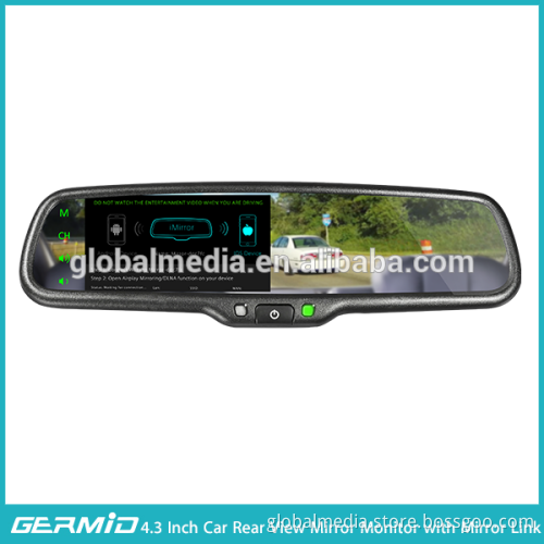 4.3 inch mirror link synchronize the informations of your smart phone, reverse camera,customed logo